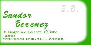 sandor berencz business card